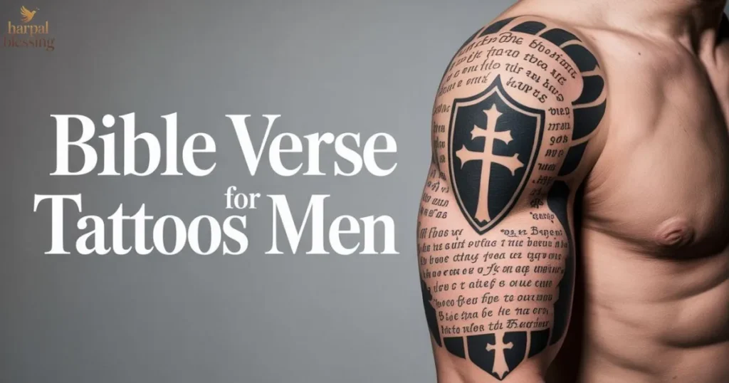 Bible verse tattoos for men about God’s blessings showing strength protection scripture tattoos and Christian faith inspired body art designs