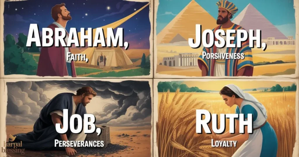 Bible verses about blessings examples Abraham Joseph Job Ruth transformation and faith stories