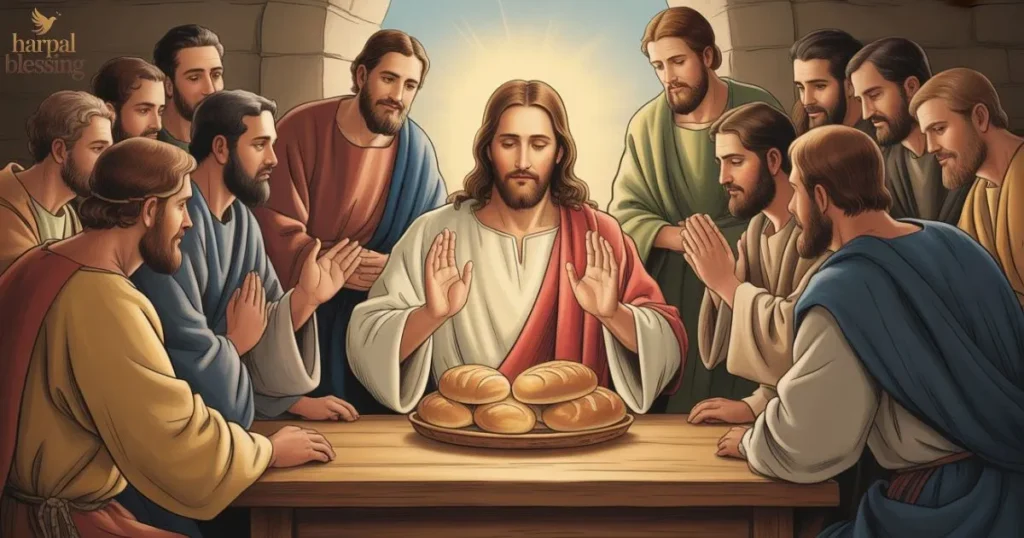 Biblical examples of prayers before meals Jesus blessing food Matthew 14:19 thanksgiving and Christian faith