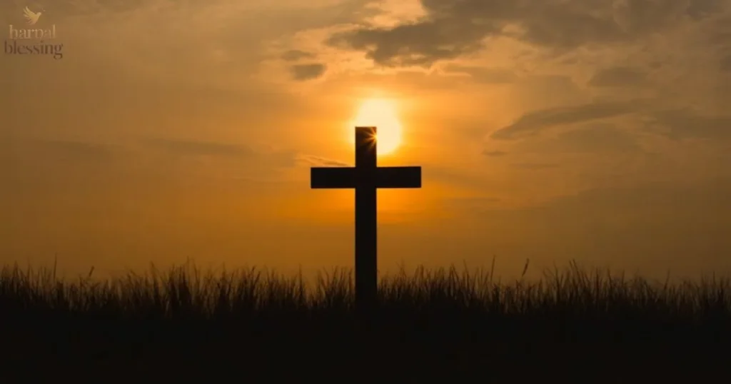 Good Evening Blessings cross sunset peace faith spiritual reflection Christian evening hope