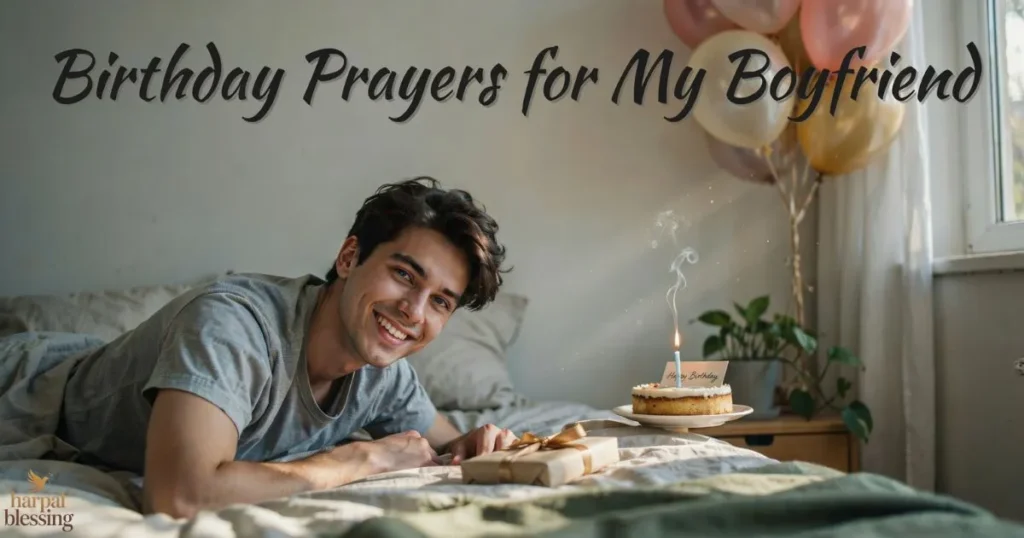 Boyfriend waking up to a joyful birthday morning prayer and celebration surprise