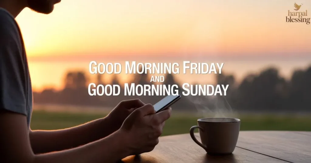 Good Morning Friday and Good Morning Sunday wishes explained with peaceful morning greetings and positive messages