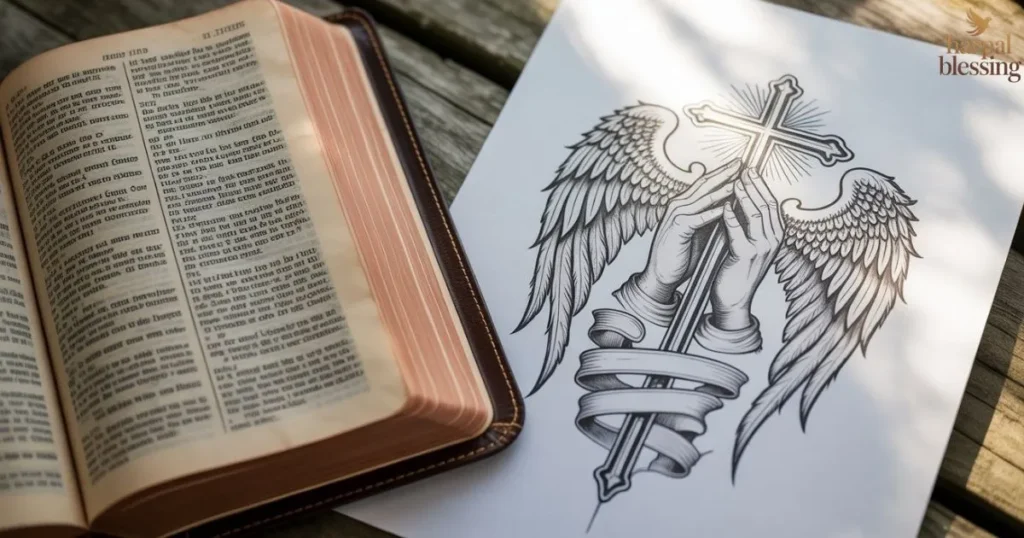 Bible verse tattoos for men about God’s blessings showing scripture meaning and Christian faith symbolism in spiritual tattoo inspiration