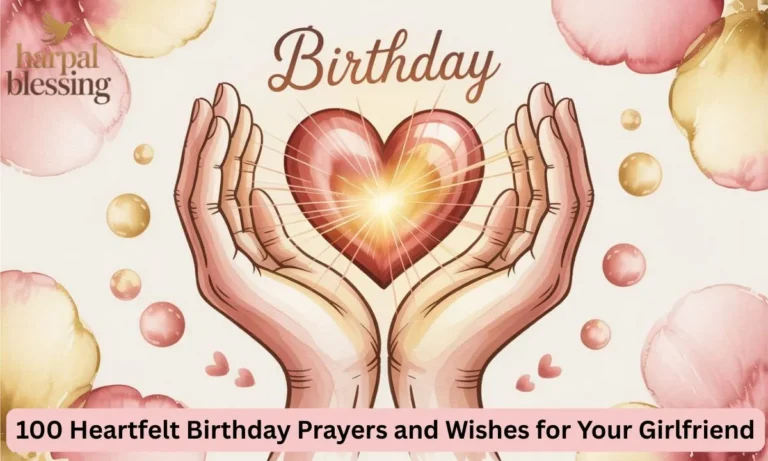 100 Heartfelt Birthday Prayers and Wishes for Your Girlfriend Celebrating your girlfriend’s birthday is a time to show her how deeply you care. Heartfelt birthday prayers for your girlfriend are a wonderful way to combine your love with a spiritual touch, making her day truly memorable. These prayers can bring her peace and joy as she feels loved by both you and God. A romantic birthday prayer for your girlfriend is an excellent way to express your deepest emotions. Whether you’re sharing birthday wishes for your girlfriend with prayers or giving her a simple blessing, these gestures strengthen your bond and show your commitment to her happiness. Heartfelt Birthday Prayers for Your Girlfriend There’s nothing more meaningful than starting your girlfriend's special day with a heartfelt birthday prayer for my girlfriend. These prayers speak directly to the heart and show her how much she means to you. Your words will be a reminder of your love and faith. Moreover, combining birthday prayer asking God for protection with your affection makes the prayer even more powerful. Faith-filled birthday blessings ensure she feels supported spiritually and emotionally as she celebrates another year. Prayer : Lord, thank You for the amazing woman You’ve placed in my life. May her birthday be full of Your love, joy, and endless peace. Prayer : God, bless her with happiness and health. May she always feel Your presence and love in everything she does. Prayer : Lord, I ask for Your protection over her today. May this year bring her closer to You and fill her heart with peace. Prayer : Father, thank You for her life. May this birthday be full of light and love, and may she feel Your divine blessings all around her. Prayer : Lord, surround her with Your grace today and every day. I pray that she always feels Your love and finds peace in Your guidance. Prayer : Father, protect her and keep her safe. May she walk through the coming year with confidence, knowing You are always by her side. Prayer : God, thank You for bringing her into my life. May her heart always be full of joy, and may she experience the fullness of Your blessings. Prayer : Lord, bless her today and always. May she feel Your love surrounding her, guiding her in every decision she makes. Prayer :Father, I pray that her birthday is filled with laughter, love, and gratitude. May she feel cherished and loved by everyone, especially You. Prayer : God, thank You for the gift of her. May this year be full of growth, blessings, and experiences that bring her closer to You. Romantic Birthday Wishes with a Touch of Faith A romantic birthday prayer for a girlfriend is a beautiful way to combine love and faith. These wishes will not only express your affection but also invite God’s blessings into her life. This heartfelt message will touch her soul. In addition, Christian birthday wishes for her bring an extra layer of spirituality into her day. These prayers and messages reflect your love for her and your faith in God’s plan for both of you. Prayer : Lord, thank You for the love we share. May her birthday be filled with Your grace, and may we continue to grow together in faith. Prayer : Father, bless her with peace and joy. May she feel Your love deeply and may we grow stronger together each day. Prayer : Lord, I pray that she always feels Your presence in her life. May our love be an example of Your love for us. Prayer : God, bless her with an open heart full of Your love. May this birthday mark a new beginning of blessings for her. Prayer : Father, I thank You for this beautiful woman. May her birthday be full of love, laughter, and Your divine presence. Prayer : Lord, I pray that You bless our relationship and continue to strengthen our love. May this birthday be a reminder of Your eternal love. Prayer : God, surround her with Your love today. May this year be full of joy, peace, and new opportunities in our journey together. Prayer : Lord, bless her with wisdom and joy. May she feel Your love and guidance every moment of her special day. Prayer : Father, may Your love surround her today and always. May her birthday be full of peace, love, and moments that remind her of Your grace. Prayer : God, I thank You for the gift of her in my life. May her birthday be a reflection of Your love for her, full of blessings and joy. Sweet Birthday Blessings for Her Sweet birthday blessings for her can be simple yet profound, expressing your love while invoking God's protection and guidance. These blessings not only celebrate her life but also offer peace and joy. Moreover, a birthday prayer for her happiness and peace is a beautiful way to show her how much she means to you. Your prayer can guide her toward a year filled with spiritual growth and happiness. Prayer : Lord, bless her with peace and joy. May this year be filled with abundant love and blessings that come from You. Prayer : Father, I pray that You surround her with Your light today. May her heart be filled with love and her mind with peace. Prayer : God, thank You for her presence in my life. May this birthday bring her closer to You and may her path always be lit by Your grace. Prayer : Lord, I pray that this birthday brings her happiness and love. May she continue to grow in faith, and may her heart always be full of peace. Prayer : Father, bless her today with strength and joy. May this birthday be the start of a year filled with love and success. Prayer : God, bless her with good health and prosperity. May she always feel Your presence and love, especially today on her birthday. Prayer : Lord, may this birthday bring her moments of joy and peace, reminding her of how much she is loved, not only by me but by You. Prayer : Father, bless her with patience, peace, and understanding. May she always walk in Your love and trust in Your plan for her. Prayer : God, thank You for the gift of her. May her birthday be filled with warmth, love, and the light of Your grace. Prayer : Lord, I pray that this year brings her success, happiness, and peace. May her heart always be full of Your love and protection. Uplifting Birthday Prayers to Brighten Her Day Uplifting birthday prayers bring joy, positivity, and hope into your girlfriend’s day. These prayers are meant to inspire and encourage her, helping her feel supported as she steps into another year. In addition, spiritual birthday messages for someone you love will uplift her spirit. A well-crafted prayer can remind her of the goodness and blessings in her life, making her feel loved and appreciated. Prayer : Lord, I pray that You fill her day with joy. May she always feel Your love and feel the strength You give her to overcome any challenges. Prayer : Father, bless her with peace of mind today. May this birthday bring her confidence and clarity, knowing that You are with her every step of the way. Prayer :God, surround her with Your love today. May this day be a reminder of all the blessings she has received, and may she always feel Your presence. Prayer : Lord, may she feel Your peace today, knowing that Your love covers her. Bless her with the wisdom to face this year with confidence. Prayer : Father, thank You for this beautiful woman. May this birthday bring new opportunities and new blessings for her to enjoy and cherish. Prayer : Lord, I pray that she finds joy in every moment today. May this birthday be the beginning of a year filled with love and happiness. Prayer : God, bless her with the courage to take on new challenges. May she know how loved she is, today and always. Prayer : Father, I pray for strength and clarity in her life. May she feel Your love and guidance as she moves through another year. Prayer : Lord, may her birthday be filled with laughter, love, and peace. Bless her with a heart full of gratitude and joy. Prayer : God, thank You for blessing me with such a wonderful partner. May her birthday bring her everything she has hoped for. Christian Birthday Wishes for Your Girlfriend A Christian birthday message for her combines your affection with spirituality. This heartfelt message reminds her of her worth and encourages her to continue growing in faith. Moreover, faith-filled birthday blessings are a perfect way to show your devotion to her. These blessings will uplift her spirit and reinforce the strength of your bond, both spiritually and emotionally. Prayer : Lord, I thank You for the gift of her. May this year bring her peace, joy, and growth in her faith. Prayer :Father, bless her with good health and happiness. May her heart always feel Your love and may she continue to grow in faith. Prayer : God, thank You for bringing her into my life. May this birthday be a reminder of how blessed we are to have each other. Prayer : Lord, I pray for Your continued guidance in her life. May her faith grow stronger, and may she feel Your presence today and always. Prayer : Father, may her heart be full of Your peace and love today. May she feel Your divine protection and embrace her journey with joy. Prayer : God, I pray that You fill her heart with faith, hope, and love. May her life be full of Your blessings and love, both today and always. Prayer : Lord, I pray that this year brings her closer to You. May she always feel Your presence in every step she takes. Prayer : Father, bless her with a heart full of peace and joy. May she find comfort in Your Word and strength in Your love. Prayer : Lord, I pray that her birthday is a time of renewal and reflection. May she feel Your love deeply and know how much she is cherished. Prayer : God, I thank You for the gift of her life. May her faith continue to grow, and may she feel Your guidance and love in all things. Inspirational Birthday Prayers for Her Faith Inspirational birthday prayers for her faith are a beautiful way to encourage spiritual growth and remind your girlfriend of her strength and resilience in Christ. These prayers are filled with hope and inspiration for the year ahead. In addition, spiritual birthday wishes for someone you love offer encouragement and help strengthen the foundation of your relationship. These words will deepen her faith and help her feel supported and loved by you and by God. Prayer : Lord, I pray that You strengthen her faith today. May this birthday be a reminder of the incredible strength she has through You. Prayer : Father, bless her with wisdom and grace. May this year bring new experiences that challenge and deepen her faith in You. Prayer : God, I pray that her faith grows stronger every day. May she feel Your love guiding her as she walks through this year. Prayer : Lord, bless her with peace and understanding as she faces new challenges. May she always know that you are with her. Prayer :Father, I pray that You surround her with Your protection. May her faith lead her to new heights this year. Prayer : God, may she continue to grow in faith and trust in Your plan. I pray that You bless her with joy and love on her special day. Prayer : Lord, I ask that you deepen her faith this year. May she feel Your love and presence, especially on this birthday. Prayer : Father, I pray that You give her strength and courage to face everything that comes her way. May her faith be her guide. Prayer : God, I pray that her faith continues to grow this year. May she always trust in Your guidance and know she is loved. Prayer : Lord, thank You for the blessing of her life. May this year bring her closer to You, and may she always walk in Your light. Bible-Inspired Birthday Blessings for Your Girlfriend When you combine Bible-inspired birthday blessings for your girlfriend, it’s a way to celebrate her life with both your love and God’s word. Sharing a Bible verse alongside your heartfelt prayer will remind her of God’s promises and give her strength for the year ahead. These Bible verses for birthdays are a beautiful reminder of God's love and guidance in her life. Offering both prayer and scripture allows you to bless her with faith, hope, and joy, ensuring her birthday is not only filled with love but also spiritual nourishment. Prayer : Lord, I thank You for this amazing woman You have blessed me with. May her birthday be filled with Your love, peace, and endless blessings. Bible Verse: “The Lord bless you and keep you; the Lord make His face shine upon you and be gracious to you; the Lord turn His face toward you and give you peace.” (Numbers 6:24-26) Prayer : Father, bless her with a heart full of Your wisdom. May this year be filled with blessings, love, and the joy of walking in Your light. Bible Verse: “For I know the plans I have for you, declares the Lord, plans for welfare and not for evil, to give you a future and a hope.” (Jeremiah 29:11) Prayer : God, I pray that You continue to guide her through the coming year. May she always feel Your presence and know that You are her refuge and strength. Bible Verse: “The Lord is my shepherd; I shall not want. He makes me lie down in green pastures. He leads me beside still waters. He restores my soul.” (Psalm 23:1-3) Prayer : Lord, bless her with strength and wisdom today. May this birthday bring her closer to You, and may she feel Your love surrounding her each step of the way. Bible Verse: “I can do all things through Christ who strengthens me.” (Philippians 4:13) Prayer : Father, I thank You for this precious gift of life that is my girlfriend. May she always feel Your love and may this birthday mark a year of blessings and peace. Bible Verse: “For where your treasure is, there your heart will be also.” (Matthew 6:21) Prayer : God, I pray that You protect her and keep her safe, filling her heart with joy, peace, and an abundant sense of Your presence. Bible Verse: “The Lord is near to all who call on Him, to all who call on Him in truth.” (Psalm 145:18) Prayer : Lord, may she feel Your presence with her today and always. Bless her with peace, love, and joy as she celebrates another year of her life. Bible Verse: “May the God of hope fill you with all joy and peace in believing, so that by the power of the Holy Spirit you may abound in hope.” (Romans 15:13) Prayer : Father, thank You for bringing her into my life. I pray that this birthday reminds her of how loved she is by me and by You. Bible Verse: “Above all, love each other deeply, because love covers over a multitude of sins.” (1 Peter 4:8) Prayer : Lord, I pray that You give her strength and wisdom for the coming year. May she walk in Your love, and may this birthday be a reminder of Your great blessings. Bible Verse: “Trust in the Lord with all your heart, and lean not on your own understanding; in all your ways acknowledge Him, and He will make your paths straight.” (Proverbs 3:5-6) Prayer : God, I ask for Your peace to surround her today. May this birthday be filled with Your love and light, and may she always feel Your grace in her life. Bible Verse: “The peace of God, which transcends all understanding, will guard your hearts and your minds in Christ Jesus.” (Philippians 4:7) Sentimental Birthday Wishes to Make Her Feel Special Sentimental birthday wishes allow you to express your love and appreciation for your girlfriend. These heartfelt messages are the perfect way to make her feel special and remind her of how much she means to you. In addition, birthday prayer for her happiness and peace helps ensure that her heart is filled with gratitude and joy as she celebrates another year of life. Prayer : Lord, I thank You for this beautiful woman. May her birthday be filled with Your love, peace, and joy. Prayer : Father, bless her today with Your light and love. May she feel truly cherished and appreciated, not just today, but every day. Prayer : God, I pray that this year brings her peace, happiness, and everything she desires. May she always feel Your love guiding her. Prayer : Lord, I pray that You fill her heart with love and joy. May this year be a reminder of Your many blessings. Prayer : Father, thank You for blessing me with this amazing woman. May her birthday be as special as she is, full of love and joy. Prayer : God, I pray that You bless her with everything her heart desires. May she feel Your love and guidance throughout the year. Prayer : Lord, may her heart be full of gratitude and joy. I pray that her birthday is filled with Your peace and blessings. Prayer : Father, bless her with happiness, success, and peace. May her heart always be filled with love and gratitude for the life You’ve given her. Prayer : God, I ask that You surround her with love today. May her birthday be a reminder of how cherished she is, not just by me, but by You. Prayer : Lord, thank You for giving me such an incredible woman. May her birthday be as bright and beautiful as her heart. Short & Sweet Birthday Messages for Your Girlfriend Short & sweet birthday messages are a perfect way to express your love without overwhelming her. These messages are heartfelt and simple, yet full of meaning, making her feel truly loved on her special day. A romantic birthday prayer for a girlfriend adds depth to these short messages, ensuring that your words resonate deeply and reflect your love and faith. Prayer : Lord, thank You for this amazing woman in my life. May her birthday be filled with joy, love, and peace. Prayer : God, I pray that You bless her today with everything she desires. May she always feel Your love and care surrounding her. Prayer : Father, thank You for the gift of her. May this birthday be a reminder of how deeply loved she is. Prayer : Lord, bless her with happiness and peace. May her heart always feel Your love and know that You are with her every step of the way. Prayer : God, thank You for bringing her into my life. May her birthday be full of laughter, joy, and love. Prayer : Father, I pray for peace and joy for her today. May she feel Your blessings and Your love every moment. Prayer : Lord, I thank You for this wonderful woman. May she always know how deeply loved she is, today and every day. Prayer : God, I pray that You continue to bless her with peace and joy. May her heart always feel Your love, and may this birthday be a beautiful reminder of Your blessings. Prayer : Father, may this birthday be filled with joy and peace. I ask for Your guidance and love to surround her every step of the way. Prayer : Lord, thank You for blessing me with her. May her birthday be filled with Your love and light, and may she feel cherished and adored. Celebrating Her Birthday with Love and Faith Celebrating her birthday with love and faith combines your deepest feelings for her with the spiritual connection you share. This celebration is not only about joy but also about reaffirming your love and trust in God’s plan for both of you. In addition, birthday prayer asking God for protection is a powerful way to remind her of God’s constant presence in her life. Your heartfelt words and faith-filled birthday blessings will surely strengthen her spirit and bring peace to her special day. Prayer : Lord, thank You for blessing me with this amazing woman. May her birthday be filled with Your love, peace, and endless blessings. Prayer : Father, I pray that You continue to guide her in all things. May her birthday be a time of reflection and renewal in her faith. Prayer : God, I ask for Your protection over her today. May this year bring her closer to You, and may she always feel Your presence in everything she does. Prayer : Lord, may this birthday be full of Your love and joy. I pray that You surround her with peace and grace, and may she find comfort in Your embrace. Prayer : Father, bless her with peace and happiness today. May she know how loved she is, and may Your divine guidance lead her in all areas of her life. Prayer : God, I pray that You continue to bless her with wisdom and strength. May this birthday remind her of all the wonderful things You have in store for her. Prayer : Lord, I ask for Your blessings on her life today. May she be filled with Your joy, and may this year bring her closer to You. Prayer : Father, thank You for this amazing woman. May her birthday be a time of renewal and gratitude for all that You’ve done in her life. Prayer : God, I pray for Your protection and guidance as she celebrates today. May her heart be filled with peace, knowing she is loved by both me and You. Prayer : Lord, thank You for the gift of her in my life. May this birthday bring her everything her heart desires and more, filled with Your grace and love. Final Thoughts As you celebrate your girlfriend’s special day, birthday prayers for your girlfriend are a beautiful way to express your love and faith. Whether you choose a romantic birthday prayer or a faith-filled birthday blessing, these heartfelt messages will make her feel cherished and loved. Remember, these birthday prayers are more than just words they are an opportunity to strengthen your bond and deepen your connection. Make her day unforgettable by sharing your love and God's blessings, and watch her heart fill with joy and gratitude. Frequently Asked Questions How to Pray for Your Girlfriend on Her Birthday? Start by offering birthday prayers for your girlfriend, asking for her peace and joy. These birthday prayers for your girlfriend will make her feel cherished and spiritually supported. Heartfelt Birthday Wishes for Your Girlfriend That Will Make Her Cry? Send heartfelt birthday wishes for your girlfriend combined with birthday prayers for your girlfriend to express your deepest love and emotions, making her feel truly special. A Powerful Prayer to Bless Your Girlfriend on Her Birthday? A powerful prayer to bless your girlfriend on her birthday includes birthday prayers for your girlfriend asking for divine guidance, peace, and happiness in her life. Unique Ways to Wish Your Girlfriend a Happy Birthday? Try unique birthday prayers for your girlfriend that reflect her importance to you, making her feel loved and appreciated with birthday prayers for your girlfriend. Romantic Ways to Say Happy Birthday to Your Girlfriend? Combine birthday prayers for your girlfriend with romantic messages to express love and deepen your bond, making her feel cherished and adored. The Best Birthday Message for Your Girlfriend? The best birthday message for your girlfriend includes birthday prayers for your girlfriend that bless her with love, happiness, and peace, showing her how much you care. _________________________________________________________________________ Meta Description Looking for the Perfect Birthday Prayers for Your Girlfriend? Explore 100 heartfelt prayers and wishes to make her birthday unforgettable with love, faith, and joy. 100 Heartfelt Birthday Prayers and Wishes for Your Girlfriend Celebrating your girlfriend’s birthday is a time to show her how deeply you care. Heartfelt birthday prayers for your girlfriend are a wonderful way to combine your love with a spiritual touch, making her day truly memorable. These prayers can bring her peace and joy as she feels loved by both you and God. A romantic birthday prayer for your girlfriend is an excellent way to express your deepest emotions. Whether you’re sharing birthday wishes for your girlfriend with prayers or giving her a simple blessing, these gestures strengthen your bond and show your commitment to her happiness. Heartfelt Birthday Prayers for Your Girlfriend There’s nothing more meaningful than starting your girlfriend's special day with a heartfelt birthday prayer for my girlfriend. These prayers speak directly to the heart and show her how much she means to you. Your words will be a reminder of your love and faith. Moreover, combining birthday prayer asking God for protection with your affection makes the prayer even more powerful. Faith-filled birthday blessings ensure she feels supported spiritually and emotionally as she celebrates another year. Prayer : Lord, thank You for the amazing woman You’ve placed in my life. May her birthday be full of Your love, joy, and endless peace. Prayer : God, bless her with happiness and health. May she always feel Your presence and love in everything she does. Prayer : Lord, I ask for Your protection over her today. May this year bring her closer to You and fill her heart with peace. Prayer : Father, thank You for her life. May this birthday be full of light and love, and may she feel Your divine blessings all around her. Prayer : Lord, surround her with Your grace today and every day. I pray that she always feels Your love and finds peace in Your guidance. Prayer : Father, protect her and keep her safe. May she walk through the coming year with confidence, knowing You are always by her side. Prayer : God, thank You for bringing her into my life. May her heart always be full of joy, and may she experience the fullness of Your blessings. Prayer : Lord, bless her today and always. May she feel Your love surrounding her, guiding her in every decision she makes. Prayer :Father, I pray that her birthday is filled with laughter, love, and gratitude. May she feel cherished and loved by everyone, especially You. Prayer : God, thank You for the gift of her. May this year be full of growth, blessings, and experiences that bring her closer to You. Romantic Birthday Wishes with a Touch of Faith A romantic birthday prayer for a girlfriend is a beautiful way to combine love and faith. These wishes will not only express your affection but also invite God’s blessings into her life. This heartfelt message will touch her soul. In addition, Christian birthday wishes for her bring an extra layer of spirituality into her day. These prayers and messages reflect your love for her and your faith in God’s plan for both of you. Prayer : Lord, thank You for the love we share. May her birthday be filled with Your grace, and may we continue to grow together in faith. Prayer : Father, bless her with peace and joy. May she feel Your love deeply and may we grow stronger together each day. Prayer : Lord, I pray that she always feels Your presence in her life. May our love be an example of Your love for us. Prayer : God, bless her with an open heart full of Your love. May this birthday mark a new beginning of blessings for her. Prayer : Father, I thank You for this beautiful woman. May her birthday be full of love, laughter, and Your divine presence. Prayer : Lord, I pray that You bless our relationship and continue to strengthen our love. May this birthday be a reminder of Your eternal love. Prayer : God, surround her with Your love today. May this year be full of joy, peace, and new opportunities in our journey together. Prayer : Lord, bless her with wisdom and joy. May she feel Your love and guidance every moment of her special day. Prayer : Father, may Your love surround her today and always. May her birthday be full of peace, love, and moments that remind her of Your grace. Prayer : God, I thank You for the gift of her in my life. May her birthday be a reflection of Your love for her, full of blessings and joy. Sweet Birthday Blessings for Her Sweet birthday blessings for her can be simple yet profound, expressing your love while invoking God's protection and guidance. These blessings not only celebrate her life but also offer peace and joy. Moreover, a birthday prayer for her happiness and peace is a beautiful way to show her how much she means to you. Your prayer can guide her toward a year filled with spiritual growth and happiness. Prayer : Lord, bless her with peace and joy. May this year be filled with abundant love and blessings that come from You. Prayer : Father, I pray that You surround her with Your light today. May her heart be filled with love and her mind with peace. Prayer : God, thank You for her presence in my life. May this birthday bring her closer to You and may her path always be lit by Your grace. Prayer : Lord, I pray that this birthday brings her happiness and love. May she continue to grow in faith, and may her heart always be full of peace. Prayer : Father, bless her today with strength and joy. May this birthday be the start of a year filled with love and success. Prayer : God, bless her with good health and prosperity. May she always feel Your presence and love, especially today on her birthday. Prayer : Lord, may this birthday bring her moments of joy and peace, reminding her of how much she is loved, not only by me but by You. Prayer : Father, bless her with patience, peace, and understanding. May she always walk in Your love and trust in Your plan for her. Prayer : God, thank You for the gift of her. May her birthday be filled with warmth, love, and the light of Your grace. Prayer : Lord, I pray that this year brings her success, happiness, and peace. May her heart always be full of Your love and protection. Uplifting Birthday Prayers to Brighten Her Day Uplifting birthday prayers bring joy, positivity, and hope into your girlfriend’s day. These prayers are meant to inspire and encourage her, helping her feel supported as she steps into another year. In addition, spiritual birthday messages for someone you love will uplift her spirit. A well-crafted prayer can remind her of the goodness and blessings in her life, making her feel loved and appreciated. Prayer : Lord, I pray that You fill her day with joy. May she always feel Your love and feel the strength You give her to overcome any challenges. Prayer : Father, bless her with peace of mind today. May this birthday bring her confidence and clarity, knowing that You are with her every step of the way. Prayer :God, surround her with Your love today. May this day be a reminder of all the blessings she has received, and may she always feel Your presence. Prayer : Lord, may she feel Your peace today, knowing that Your love covers her. Bless her with the wisdom to face this year with confidence. Prayer : Father, thank You for this beautiful woman. May this birthday bring new opportunities and new blessings for her to enjoy and cherish. Prayer : Lord, I pray that she finds joy in every moment today. May this birthday be the beginning of a year filled with love and happiness. Prayer : God, bless her with the courage to take on new challenges. May she know how loved she is, today and always. Prayer : Father, I pray for strength and clarity in her life. May she feel Your love and guidance as she moves through another year. Prayer : Lord, may her birthday be filled with laughter, love, and peace. Bless her with a heart full of gratitude and joy. Prayer : God, thank You for blessing me with such a wonderful partner. May her birthday bring her everything she has hoped for. Christian Birthday Wishes for Your Girlfriend A Christian birthday message for her combines your affection with spirituality. This heartfelt message reminds her of her worth and encourages her to continue growing in faith. Moreover, faith-filled birthday blessings are a perfect way to show your devotion to her. These blessings will uplift her spirit and reinforce the strength of your bond, both spiritually and emotionally. Prayer : Lord, I thank You for the gift of her. May this year bring her peace, joy, and growth in her faith. Prayer :Father, bless her with good health and happiness. May her heart always feel Your love and may she continue to grow in faith. Prayer : God, thank You for bringing her into my life. May this birthday be a reminder of how blessed we are to have each other. Prayer : Lord, I pray for Your continued guidance in her life. May her faith grow stronger, and may she feel Your presence today and always. Prayer : Father, may her heart be full of Your peace and love today. May she feel Your divine protection and embrace her journey with joy. Prayer : God, I pray that You fill her heart with faith, hope, and love. May her life be full of Your blessings and love, both today and always. Prayer : Lord, I pray that this year brings her closer to You. May she always feel Your presence in every step she takes. Prayer : Father, bless her with a heart full of peace and joy. May she find comfort in Your Word and strength in Your love. Prayer : Lord, I pray that her birthday is a time of renewal and reflection. May she feel Your love deeply and know how much she is cherished. Prayer : God, I thank You for the gift of her life. May her faith continue to grow, and may she feel Your guidance and love in all things. Inspirational Birthday Prayers for Her Faith Inspirational birthday prayers for her faith are a beautiful way to encourage spiritual growth and remind your girlfriend of her strength and resilience in Christ. These prayers are filled with hope and inspiration for the year ahead. In addition, spiritual birthday wishes for someone you love offer encouragement and help strengthen the foundation of your relationship. These words will deepen her faith and help her feel supported and loved by you and by God. Prayer : Lord, I pray that You strengthen her faith today. May this birthday be a reminder of the incredible strength she has through You. Prayer : Father, bless her with wisdom and grace. May this year bring new experiences that challenge and deepen her faith in You. Prayer : God, I pray that her faith grows stronger every day. May she feel Your love guiding her as she walks through this year. Prayer : Lord, bless her with peace and understanding as she faces new challenges. May she always know that you are with her. Prayer :Father, I pray that You surround her with Your protection. May her faith lead her to new heights this year. Prayer : God, may she continue to grow in faith and trust in Your plan. I pray that You bless her with joy and love on her special day. Prayer : Lord, I ask that you deepen her faith this year. May she feel Your love and presence, especially on this birthday. Prayer : Father, I pray that You give her strength and courage to face everything that comes her way. May her faith be her guide. Prayer : God, I pray that her faith continues to grow this year. May she always trust in Your guidance and know she is loved. Prayer : Lord, thank You for the blessing of her life. May this year bring her closer to You, and may she always walk in Your light. Bible-Inspired Birthday Blessings for Your Girlfriend When you combine Bible-inspired birthday blessings for your girlfriend, it’s a way to celebrate her life with both your love and God’s word. Sharing a Bible verse alongside your heartfelt prayer will remind her of God’s promises and give her strength for the year ahead. These Bible verses for birthdays are a beautiful reminder of God's love and guidance in her life. Offering both prayer and scripture allows you to bless her with faith, hope, and joy, ensuring her birthday is not only filled with love but also spiritual nourishment. Prayer : Lord, I thank You for this amazing woman You have blessed me with. May her birthday be filled with Your love, peace, and endless blessings. Bible Verse: “The Lord bless you and keep you; the Lord make His face shine upon you and be gracious to you; the Lord turn His face toward you and give you peace.” (Numbers 6:24-26) Prayer : Father, bless her with a heart full of Your wisdom. May this year be filled with blessings, love, and the joy of walking in Your light. Bible Verse: “For I know the plans I have for you, declares the Lord, plans for welfare and not for evil, to give you a future and a hope.” (Jeremiah 29:11) Prayer : God, I pray that You continue to guide her through the coming year. May she always feel Your presence and know that You are her refuge and strength. Bible Verse: “The Lord is my shepherd; I shall not want. He makes me lie down in green pastures. He leads me beside still waters. He restores my soul.” (Psalm 23:1-3) Prayer : Lord, bless her with strength and wisdom today. May this birthday bring her closer to You, and may she feel Your love surrounding her each step of the way. Bible Verse: “I can do all things through Christ who strengthens me.” (Philippians 4:13) Prayer : Father, I thank You for this precious gift of life that is my girlfriend. May she always feel Your love and may this birthday mark a year of blessings and peace. Bible Verse: “For where your treasure is, there your heart will be also.” (Matthew 6:21) Prayer : God, I pray that You protect her and keep her safe, filling her heart with joy, peace, and an abundant sense of Your presence. Bible Verse: “The Lord is near to all who call on Him, to all who call on Him in truth.” (Psalm 145:18) Prayer : Lord, may she feel Your presence with her today and always. Bless her with peace, love, and joy as she celebrates another year of her life. Bible Verse: “May the God of hope fill you with all joy and peace in believing, so that by the power of the Holy Spirit you may abound in hope.” (Romans 15:13) Prayer : Father, thank You for bringing her into my life. I pray that this birthday reminds her of how loved she is by me and by You. Bible Verse: “Above all, love each other deeply, because love covers over a multitude of sins.” (1 Peter 4:8) Prayer : Lord, I pray that You give her strength and wisdom for the coming year. May she walk in Your love, and may this birthday be a reminder of Your great blessings. Bible Verse: “Trust in the Lord with all your heart, and lean not on your own understanding; in all your ways acknowledge Him, and He will make your paths straight.” (Proverbs 3:5-6) Prayer : God, I ask for Your peace to surround her today. May this birthday be filled with Your love and light, and may she always feel Your grace in her life. Bible Verse: “The peace of God, which transcends all understanding, will guard your hearts and your minds in Christ Jesus.” (Philippians 4:7) Sentimental Birthday Wishes to Make Her Feel Special Sentimental birthday wishes allow you to express your love and appreciation for your girlfriend. These heartfelt messages are the perfect way to make her feel special and remind her of how much she means to you. In addition, birthday prayer for her happiness and peace helps ensure that her heart is filled with gratitude and joy as she celebrates another year of life. Prayer : Lord, I thank You for this beautiful woman. May her birthday be filled with Your love, peace, and joy. Prayer : Father, bless her today with Your light and love. May she feel truly cherished and appreciated, not just today, but every day. Prayer : God, I pray that this year brings her peace, happiness, and everything she desires. May she always feel Your love guiding her. Prayer : Lord, I pray that You fill her heart with love and joy. May this year be a reminder of Your many blessings. Prayer : Father, thank You for blessing me with this amazing woman. May her birthday be as special as she is, full of love and joy. Prayer : God, I pray that You bless her with everything her heart desires. May she feel Your love and guidance throughout the year. Prayer : Lord, may her heart be full of gratitude and joy. I pray that her birthday is filled with Your peace and blessings. Prayer : Father, bless her with happiness, success, and peace. May her heart always be filled with love and gratitude for the life You’ve given her. Prayer : God, I ask that You surround her with love today. May her birthday be a reminder of how cherished she is, not just by me, but by You. Prayer : Lord, thank You for giving me such an incredible woman. May her birthday be as bright and beautiful as her heart. Short & Sweet Birthday Messages for Your Girlfriend Short & sweet birthday messages are a perfect way to express your love without overwhelming her. These messages are heartfelt and simple, yet full of meaning, making her feel truly loved on her special day. A romantic birthday prayer for a girlfriend adds depth to these short messages, ensuring that your words resonate deeply and reflect your love and faith. Prayer : Lord, thank You for this amazing woman in my life. May her birthday be filled with joy, love, and peace. Prayer : God, I pray that You bless her today with everything she desires. May she always feel Your love and care surrounding her. Prayer : Father, thank You for the gift of her. May this birthday be a reminder of how deeply loved she is. Prayer : Lord, bless her with happiness and peace. May her heart always feel Your love and know that You are with her every step of the way. Prayer : God, thank You for bringing her into my life. May her birthday be full of laughter, joy, and love. Prayer : Father, I pray for peace and joy for her today. May she feel Your blessings and Your love every moment. Prayer : Lord, I thank You for this wonderful woman. May she always know how deeply loved she is, today and every day. Prayer : God, I pray that You continue to bless her with peace and joy. May her heart always feel Your love, and may this birthday be a beautiful reminder of Your blessings. Prayer : Father, may this birthday be filled with joy and peace. I ask for Your guidance and love to surround her every step of the way. Prayer : Lord, thank You for blessing me with her. May her birthday be filled with Your love and light, and may she feel cherished and adored. Celebrating Her Birthday with Love and Faith Celebrating her birthday with love and faith combines your deepest feelings for her with the spiritual connection you share. This celebration is not only about joy but also about reaffirming your love and trust in God’s plan for both of you. In addition, birthday prayer asking God for protection is a powerful way to remind her of God’s constant presence in her life. Your heartfelt words and faith-filled birthday blessings will surely strengthen her spirit and bring peace to her special day. Prayer : Lord, thank You for blessing me with this amazing woman. May her birthday be filled with Your love, peace, and endless blessings. Prayer : Father, I pray that You continue to guide her in all things. May her birthday be a time of reflection and renewal in her faith. Prayer : God, I ask for Your protection over her today. May this year bring her closer to You, and may she always feel Your presence in everything she does. Prayer : Lord, may this birthday be full of Your love and joy. I pray that You surround her with peace and grace, and may she find comfort in Your embrace. Prayer : Father, bless her with peace and happiness today. May she know how loved she is, and may Your divine guidance lead her in all areas of her life. Prayer : God, I pray that You continue to bless her with wisdom and strength. May this birthday remind her of all the wonderful things You have in store for her. Prayer : Lord, I ask for Your blessings on her life today. May she be filled with Your joy, and may this year bring her closer to You. Prayer : Father, thank You for this amazing woman. May her birthday be a time of renewal and gratitude for all that You’ve done in her life. Prayer : God, I pray for Your protection and guidance as she celebrates today. May her heart be filled with peace, knowing she is loved by both me and You. Prayer : Lord, thank You for the gift of her in my life. May this birthday bring her everything her heart desires and more, filled with Your grace and love. Final Thoughts As you celebrate your girlfriend’s special day, birthday prayers for your girlfriend are a beautiful way to express your love and faith. Whether you choose a romantic birthday prayer or a faith-filled birthday blessing, these heartfelt messages will make her feel cherished and loved. Remember, these birthday prayers are more than just words they are an opportunity to strengthen your bond and deepen your connection. Make her day unforgettable by sharing your love and God's blessings, and watch her heart fill with joy and gratitude. Frequently Asked Questions How to Pray for Your Girlfriend on Her Birthday? Start by offering birthday prayers for your girlfriend, asking for her peace and joy. These birthday prayers for your girlfriend will make her feel cherished and spiritually supported. Heartfelt Birthday Wishes for Your Girlfriend That Will Make Her Cry? Send heartfelt birthday wishes for your girlfriend combined with birthday prayers for your girlfriend to express your deepest love and emotions, making her feel truly special. A Powerful Prayer to Bless Your Girlfriend on Her Birthday? A powerful prayer to bless your girlfriend on her birthday includes birthday prayers for your girlfriend asking for divine guidance, peace, and happiness in her life. Unique Ways to Wish Your Girlfriend a Happy Birthday? Try unique birthday prayers for your girlfriend that reflect her importance to you, making her feel loved and appreciated with birthday prayers for your girlfriend. Romantic Ways to Say Happy Birthday to Your Girlfriend? Combine birthday prayers for your girlfriend with romantic messages to express love and deepen your bond, making her feel cherished and adored. The Best Birthday Message for Your Girlfriend? The best birthday message for your girlfriend includes birthday prayers for your girlfriend that bless her with love, happiness, and peace, showing her how much you care. _________________________________________________________________________ Meta Description Looking for the Perfect Birthday Prayers for Your Girlfriend? Explore 100 heartfelt prayers and wishes to make her birthday unforgettable with love, faith, and joy. 100-heartfelt-birthday-prayers-and-wishes-for-your-girlfriend