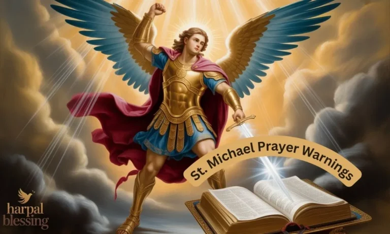 St. Michael the Archangel standing over darkness with a glowing sword and an open Bible