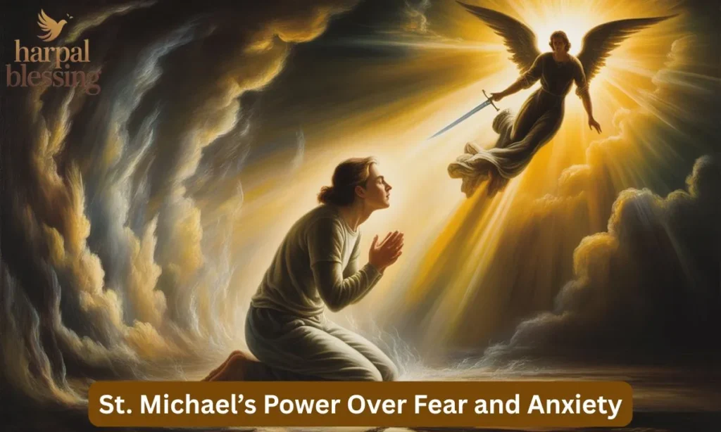 St. Michael’s second sword dispels fear and anxiety, bringing peace and calm to the individual.