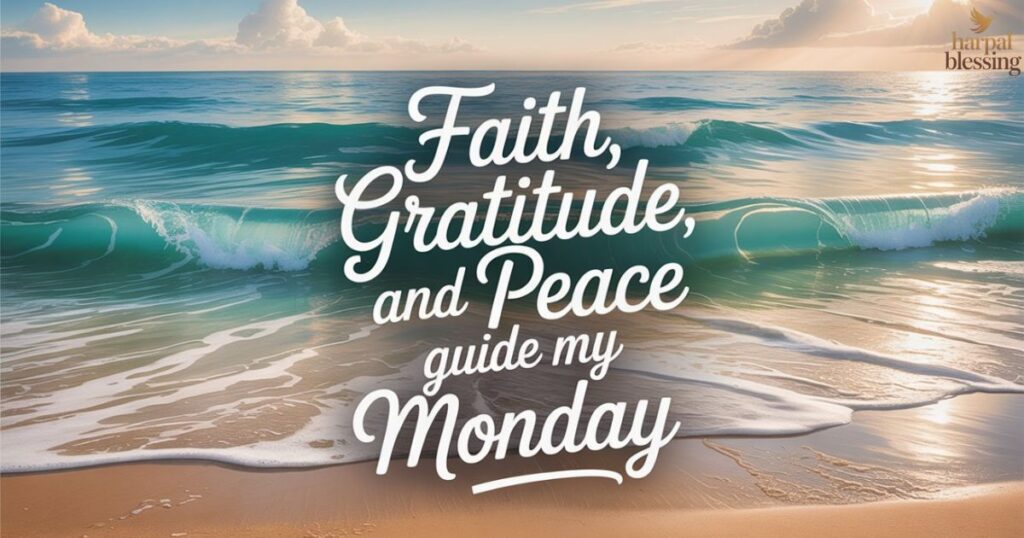 Faith gratitude peace Monday morning blessing image ocean