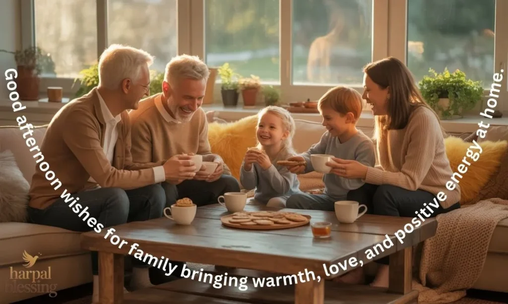 Good afternoon wishes for family bringing warmth, love, and positive energy at home.