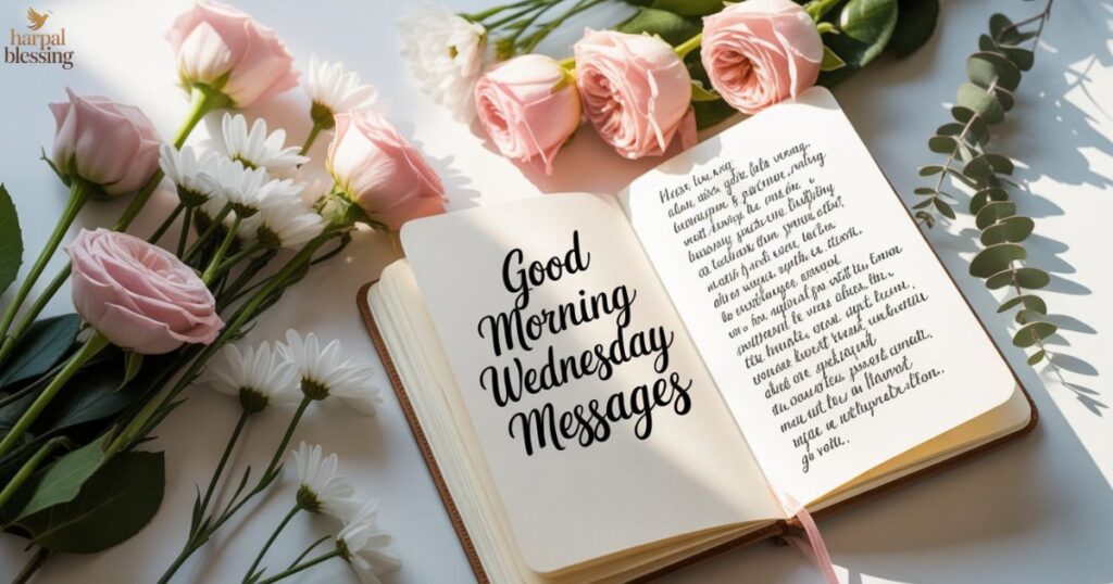 Good Morning Wednesday Message bringing calm vibes, gratitude, and positive energy