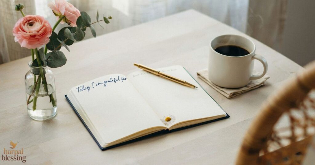 Wednesday Blessings Images with gratitude journal, peaceful morning, faith, and spiritual tranquility