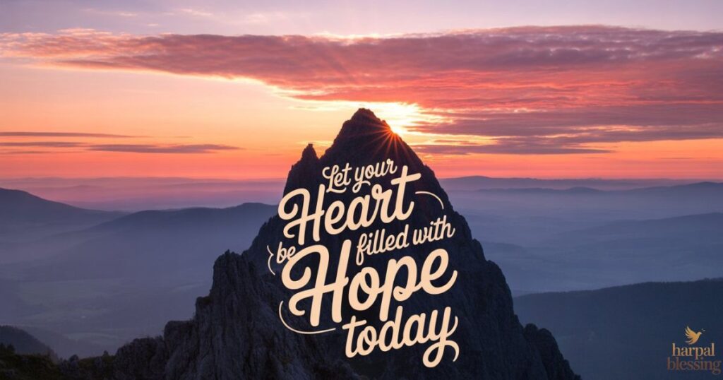 Hopeful Monday morning blessing image mountain sunrise