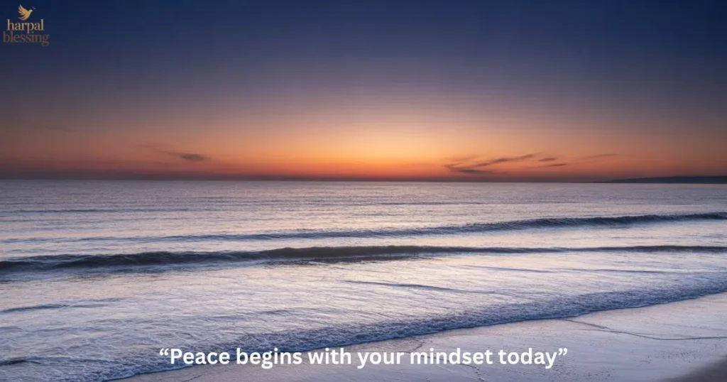 Peace begins with your mindset Monday blessing ocean image