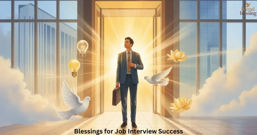 Job interview success blessings inspiring peace, confidence, and positive energy