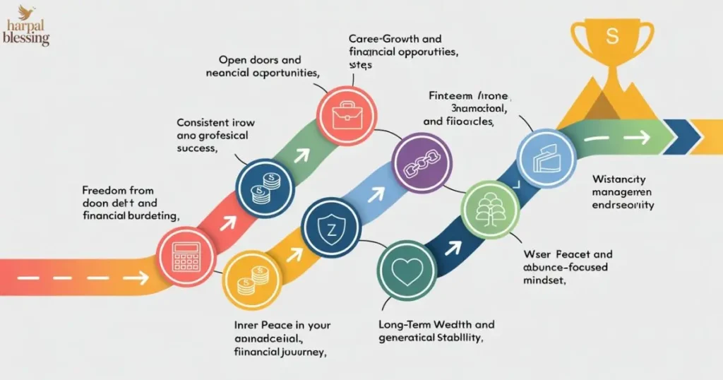 Core blessings for financial breakthrough guiding step-by-step growth and peace.