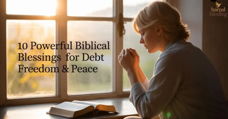 Person experiencing powerful biblical blessings for debt freedom and peace with hope and faith.