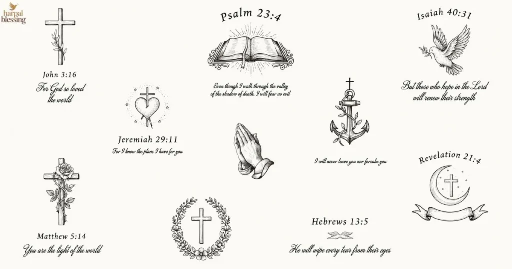 Meaningful Bible Verses About God's Blessings for tattoos with faith inspired Scripture